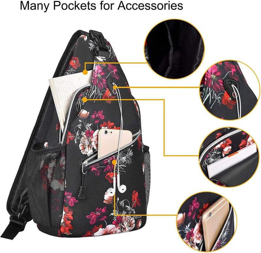 MOSISO Convertible Sling Backpack for Travel and Hiking - Casual Crossbody Shoulder Bag