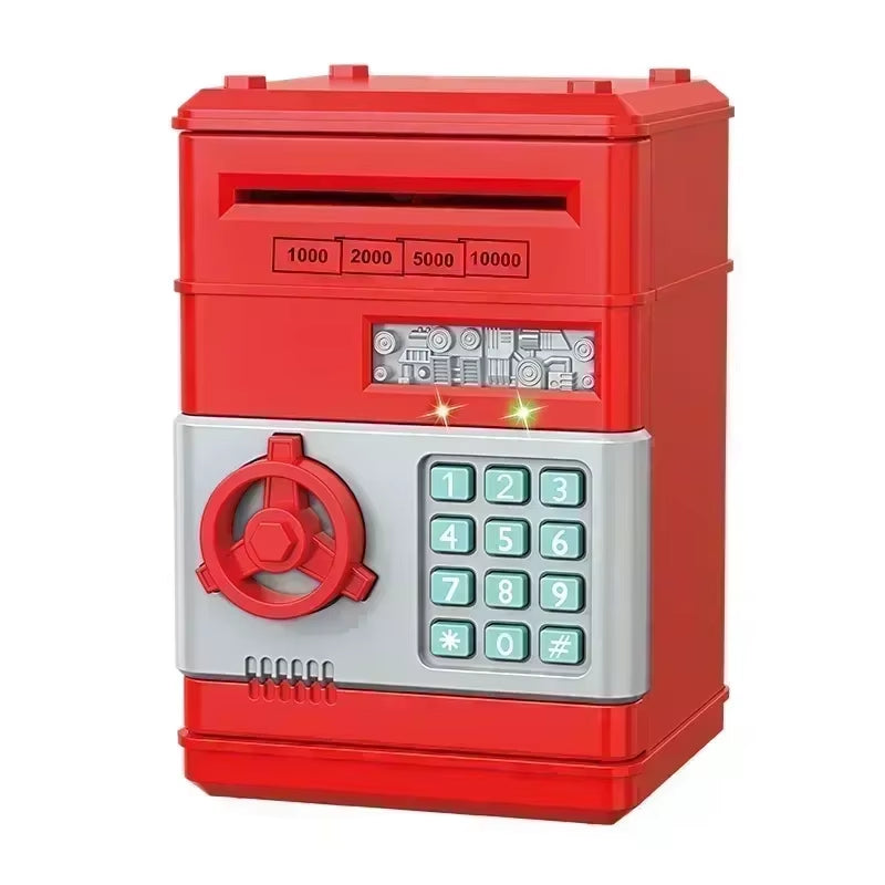 Automatic Electronic Piggy Bank with Password Protection and Key Lock - Mini Safe for Coins and Cash Savings, Ideal Gift for Children