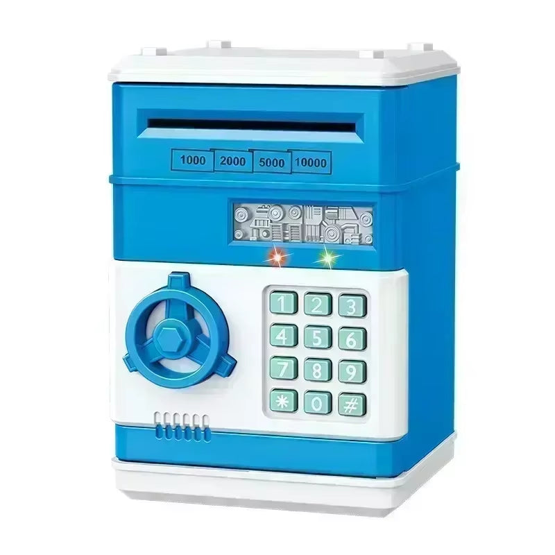 Automatic Electronic Piggy Bank with Password Protection and Key Lock - Mini Safe for Coins and Cash Savings, Ideal Gift for Children